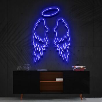 Engelsflügel mit Heiligenschein LED-Neonschild Wohnzimmer Schlafzimmer