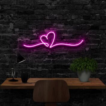 Herz Symbol mit Linie LED-Neonschild Wohnzimmer Schlafzimmer