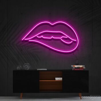 Lippen mit leichtem Biss LED-Neonschild Wohnzimmer Bar