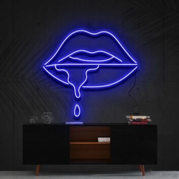 Lippen mit Tropfen LED-Neonschild Wohnzimmer Bar