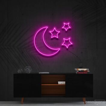 Halbmond und Sterne LED-Neonschild Wohnzimmer Schlafzimmer