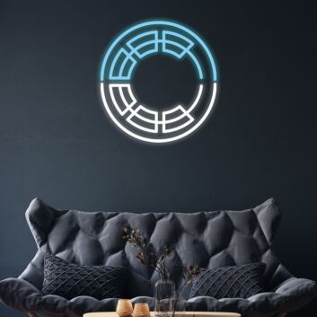 Futuristisches Kreis-Symbol LED-Neonschild Gaming Wohnzimmer