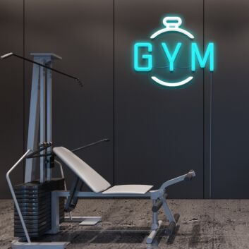 GYM LED Neonschild mit Timer-Symbol für Fitnessraum und Homegym