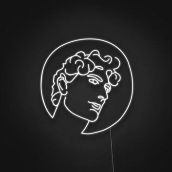 Kopfskulptur David LED-Neonschild Wohnzimmer Galerie