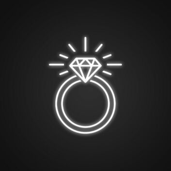 Diamantring LED-Neonschild für Hochzeit Juwelier