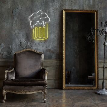 Bierglas mit Schaum LED-Neonschild für Bar und Kneipe