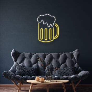 Bierkrug mit Schaum LED-Neonschild für Bar Kneipe