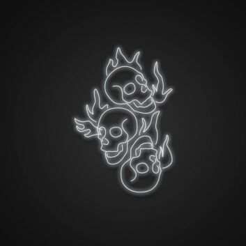 brennende Totenköpfe LED-Neonschild für Tattoo Studio Bar