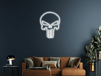 Totenkopf mit langen Zähnen LED-Neonschild Wohnzimmer Gamingraum