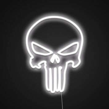 Totenkopf mit langen Zähnen LED-Neonschild Wohnzimmer Gamingraum