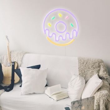 Donut mit Zuckerguss LED-Neonschild für Café Bäckerei