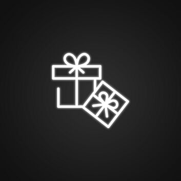 Geschenkbox mit Schleife LED-Neonschild für Wohnzimmer Party