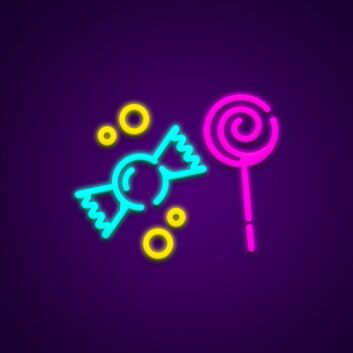 Bonbon und Lutscher LED-Neonschild Süßwarenladen Kinderzimmer