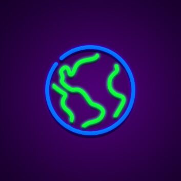 Erde Symbol LED-Neonschild Wohnzimmer Büro