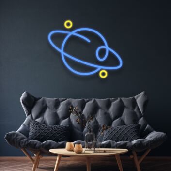 Planet mit Ringen LED-Neonschild Wohnzimmer Kinderzimmer