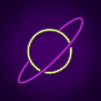 Planet mit Ring LED-Neonschild Wohnzimmer Kinderzimmer