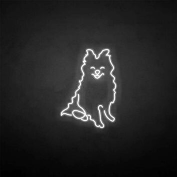 Sitzender Hund LED-Neonschild Wohnzimmer Haustierladen