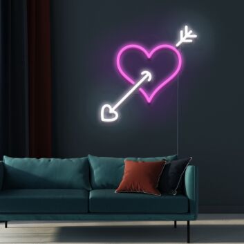 Herz mit Pfeil LED-Neonschild Wohnzimmer Schlafzimmer