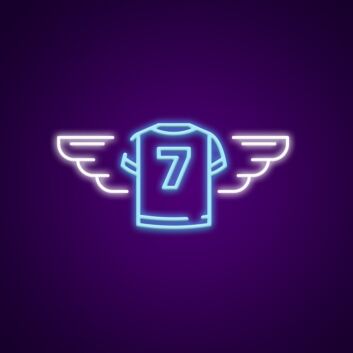 Fußballtrikot mit Flügeln LED-Neonschild Sportbar Wohnzimmer