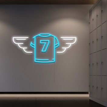 Fußballtrikot mit Flügeln LED-Neonschild Sportbar Wohnzimmer