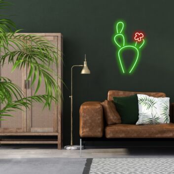 blühender Kaktus LED-Neonschild Wohnzimmer Cafe