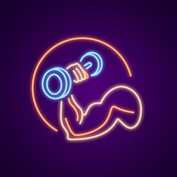 Bizeps mit Hantel LED-Neonschild für Fitnessstudio Home Gym