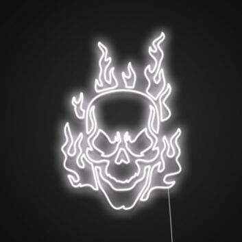 Flammender Totenkopf LED-Neonschild für Bar und Tattoo Studio