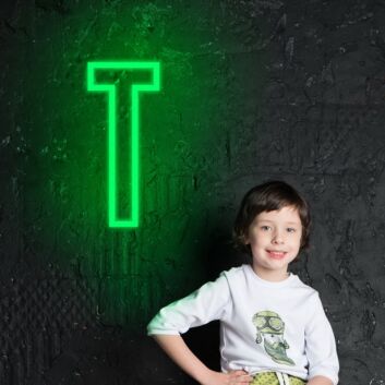 Buchstabe T LED Neonschild für Wohnzimmer und Kinderzimmer