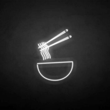 Schüssel mit Nudeln und Essstäbchen LED-Neonschild für Restaurant