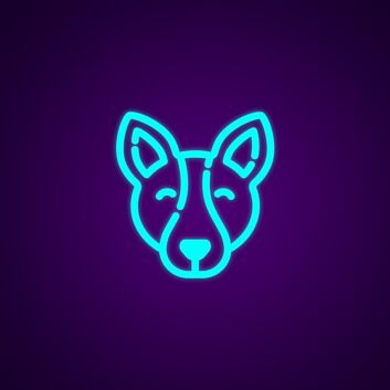 Hundekopf LED-Neonschild Wohnzimmer Haustierladen
