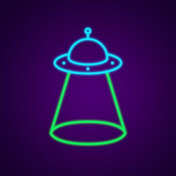 UFO mit Lichtstrahl LED-Neonschild Gaming Wohnzimmer