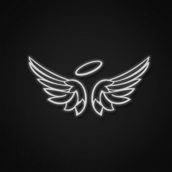 Engelsflügel mit Heiligenschein LED-Neonschild Wohnzimmer Schlafzimmer