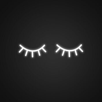 geschlossene Augen mit Wimpern LED-Neonschild Schlafzimmer Kosmetikstudio