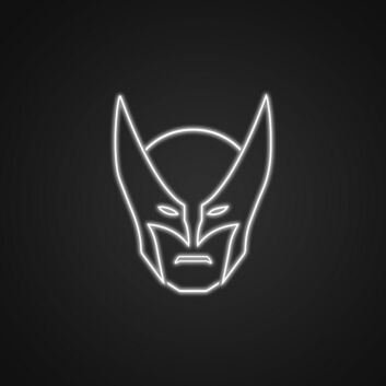 Maske eines fiktiven Superhelden LED-Neonschild für Gamingzimmer