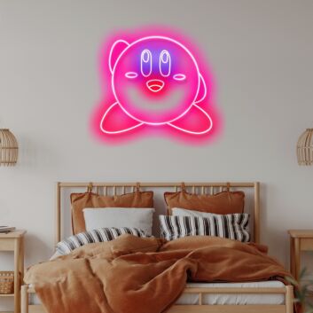 rosa Videospielfigur LED-Neonschild für Gamingzimmer und Kinderzimmer