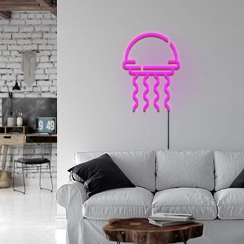 Qualle LED-Neonschild Wohnzimmer Büro