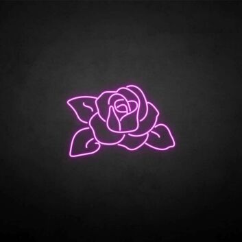 Rosenblüte mit Blättern LED-Neonschild Wohnzimmer Dekoration
