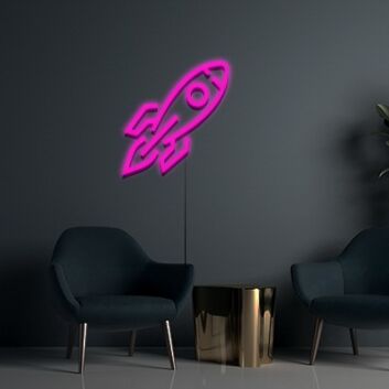 Rakete LED-Neonschild Wohnzimmer Büro