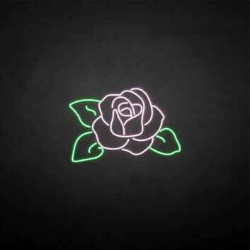 Rosenblüte mit Blättern LED-Neonschild Wohnzimmer Dekoration
