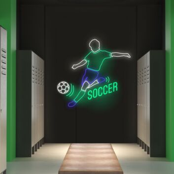 Fußballspieler LED Neonschild für Sporthalle und Umkleideraum
