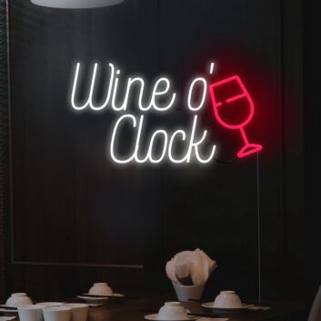 Wine o&#039; Clock LED-Neonschild Bar Wohnzimmer