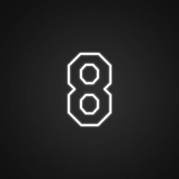 Zahl 8 LED Neonschild im minimalistischen Design