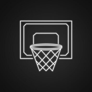 Basketballkorb mit Brett LED-Neonschild für Sporthalle Jugendzimmer