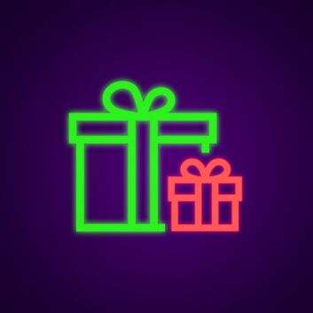 Geschenkbox mit Schleife LED-Neonschild für Wohnzimmer und Party