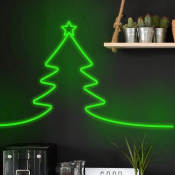 Weihnachtsbaum mit Stern LED-Neonschild Wohnzimmer Weihnachtsdeko