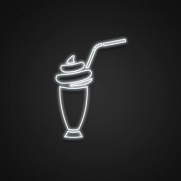 Milchshake mit Strohhalm LED-Neonschild für Café Bar