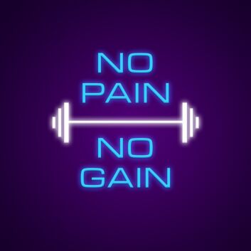 NO PAIN NO GAIN LED-Neonschild für Fitnessstudio und Home Gym