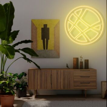 Kreis mit geometrischem Linienmuster LED-Neonschild Wohnzimmer Büro
