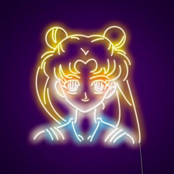 Anime Mädchen mit Zöpfen LED-Neonschild für Gamingzimmer Wohnzimmer