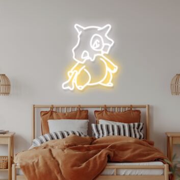 Comic-Dinosaurier mit Schädelmaske LED-Neonschild Schlafzimmer Gamingzimmer